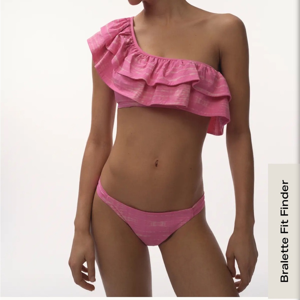 Dusty Pink Asymmetrical Ruffle Bikini- NEW